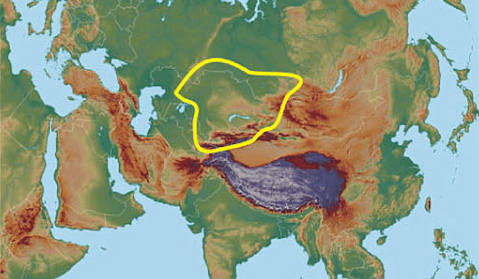 Andronovo culture map, for article on Andronovo culture