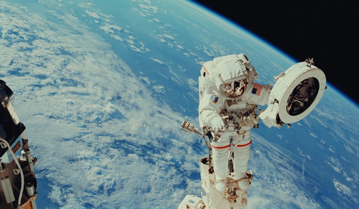 Spacewalk above Earth