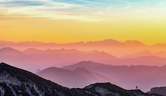 Colorful mountain landscape for an article about a more beautiful world