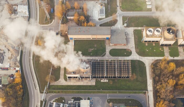 Aerial view of facility, for article on direct air capture