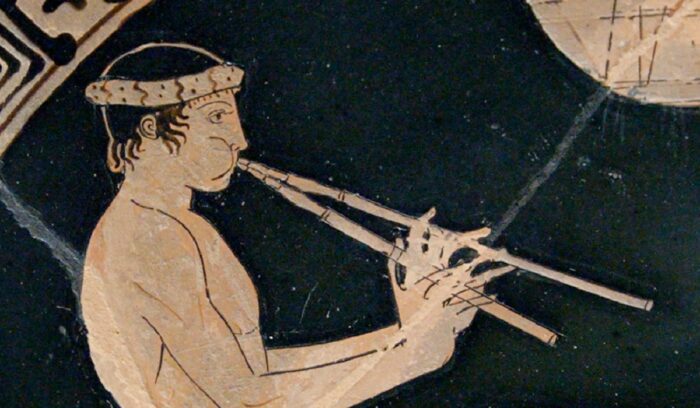 image for article on aulos reed instrument