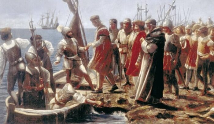 Arrival of Christopher Columbus, for article on columbus reaches the americas