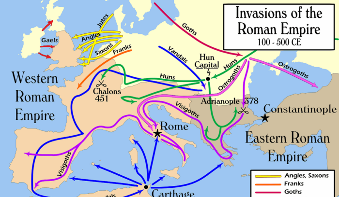 Basic view of second- to fifth-century migrations throughout Europe