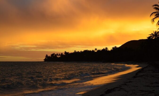 Beach at sunset, for article on Saladoid culture