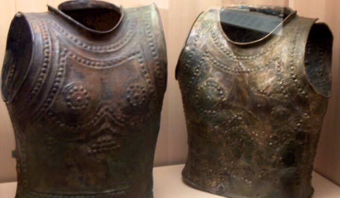 Bronze cuirasses from Marmesse in France, for article on Urnfield culture