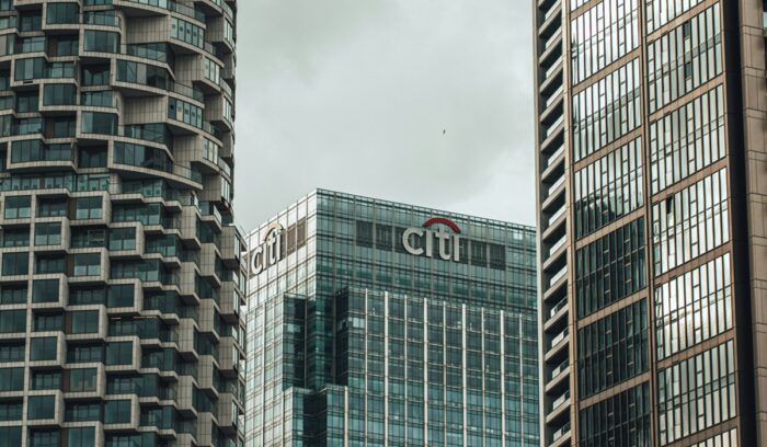 CITI logo on building|Wall St