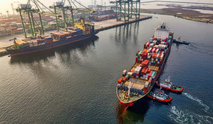 Cargo ship at port