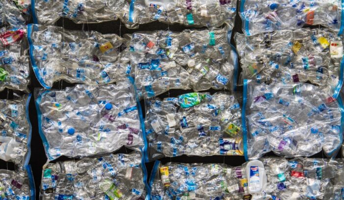 Collection of plastic waste, for article on plastic recycling mill