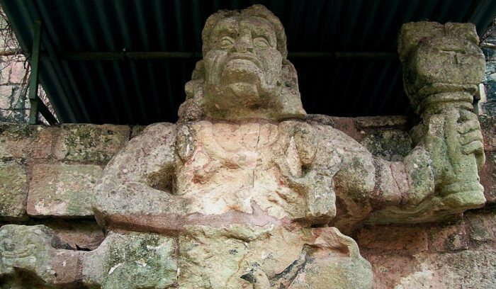 Copan monkey sculpture, for article on Copán dynasty
