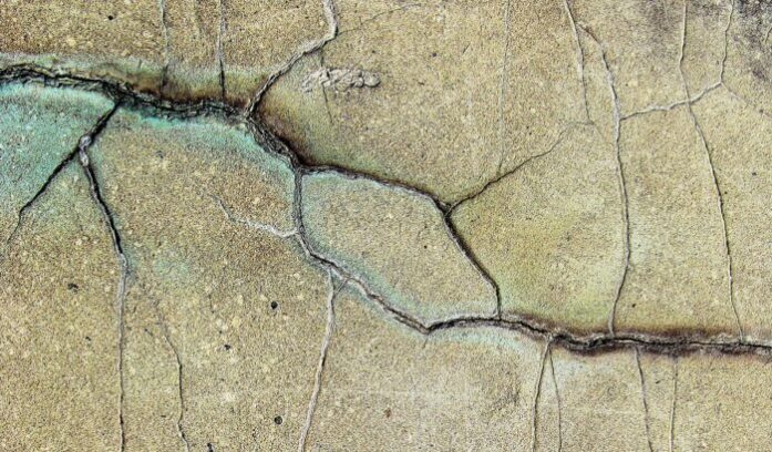 Crack in cement