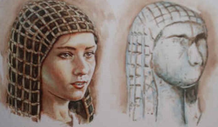 Depiction of the Lady of Brassempouy from the Western Gravettian, for article on Gravettian culture