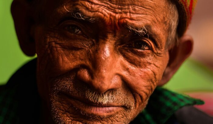 Elderly Indian man, for article on home voting India