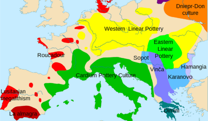 European middle neolithic map, for article on linear pottery culture