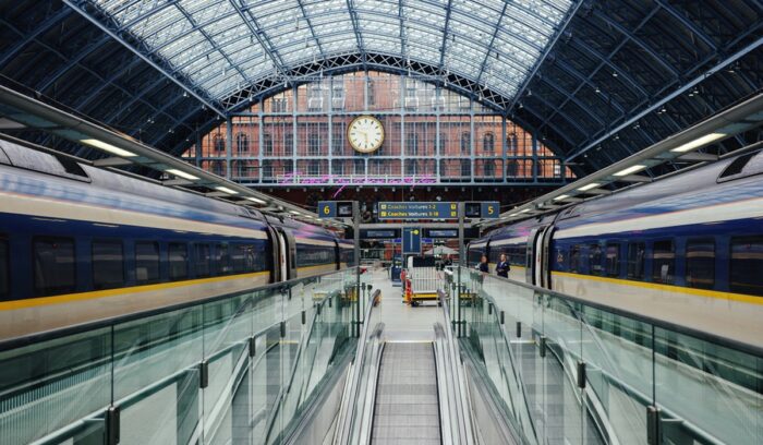 European railway station|Train blur