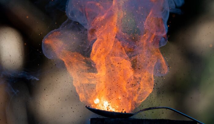 Flame explosion of Cracker gunpowder, for article on gunpowder discovery