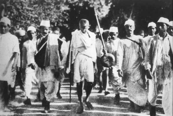Gandhi Salt March photo, for article on Salt March