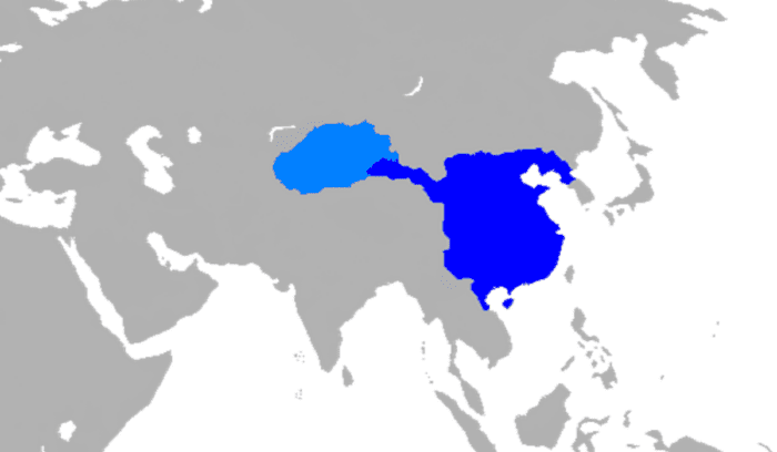Han Dynasty map 2CE, for article on Han dynasty founding