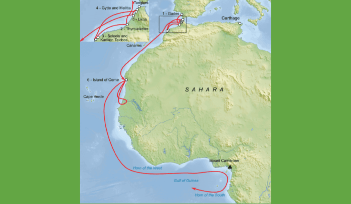 Hanno The Navigator map, for article on hanno the navigator