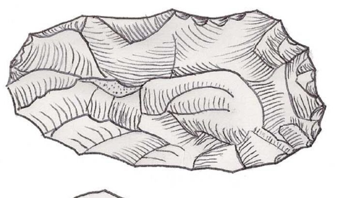 Heavy Neolithic tool of the Qaraoun culture found at Mtaileb I, for article on Qaraoun culture Lebanon