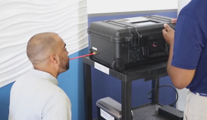 InspectIR breathalyzer COVID test, for article on COVID-19 breath test