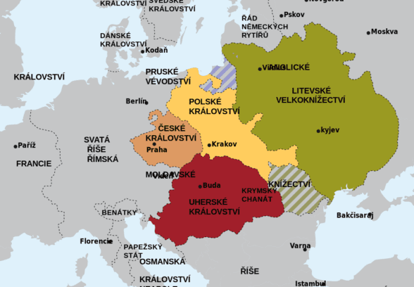 Jagellonica dynasty map, for article on Jagiellonian dynasty