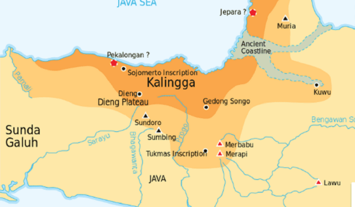 Kalingga Kingdom map, for article on Kalingga Kingdom