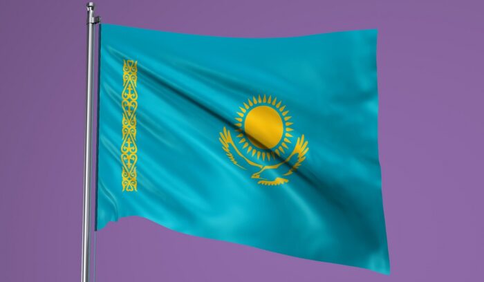 Kazakhstan's flag, for article on Kazakhstan independence