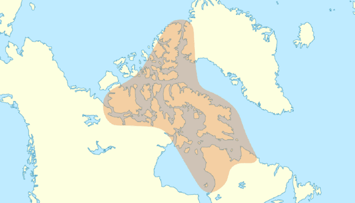 Late Dorset Culture Map, for article on Dorset culture Arctic