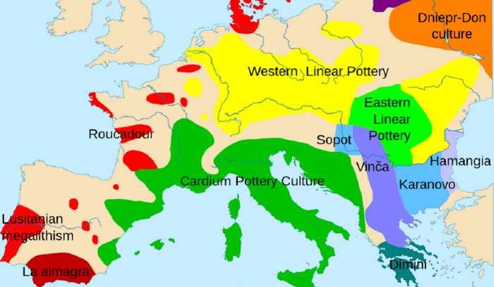 Linear Pottery culture map, for article on linear pottery culture