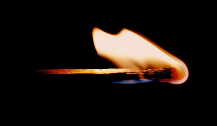Lit match, for article on chinese sulfur matches