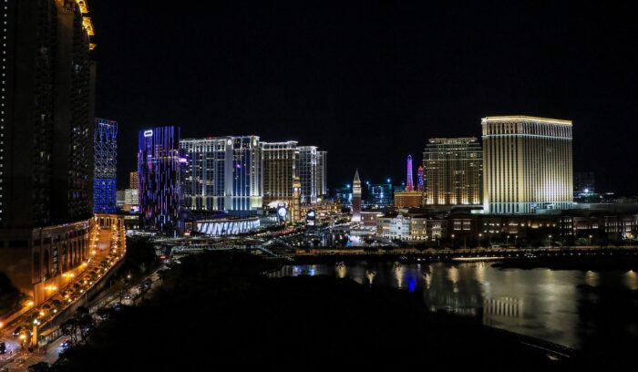 Macau at night, for article on Macau handover