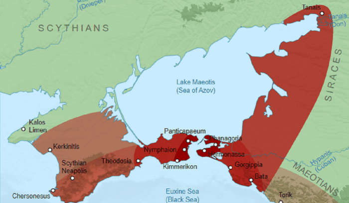 Map of Bosporan Kingdom, for article on Bosporan Kingdom