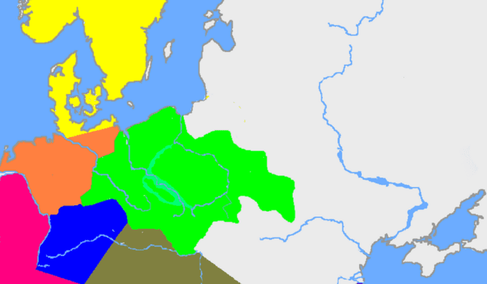 Map of Lusatian Culture (in green), for article on Lusatian culture