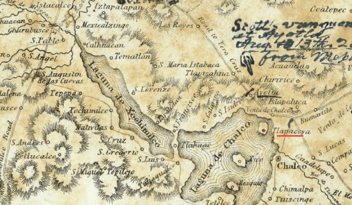 Map of Valley of Mexico, for article on tlapacoya settlement