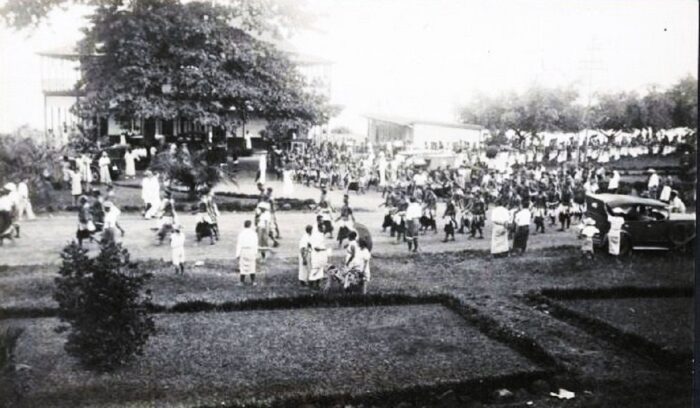 Mau demonstration in Apia, for article on mau movement samoa