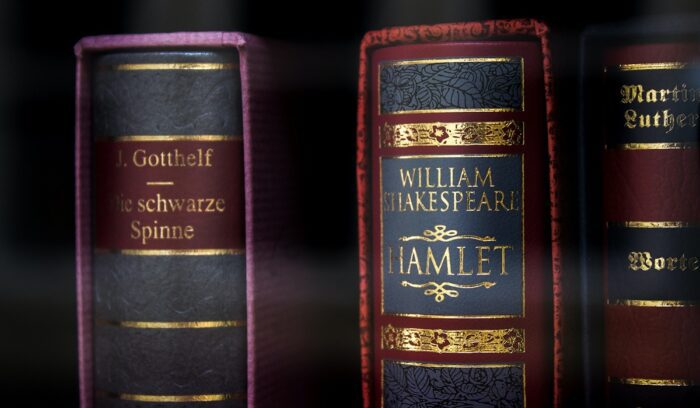 Old books including Hamlet, for article on hamlet shakespeare