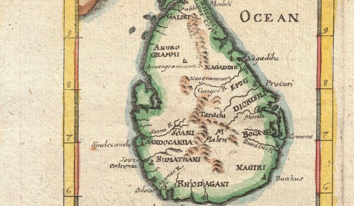 Old map of Sri Lanka, for article on dipavamsa Sri Lanka chronicle