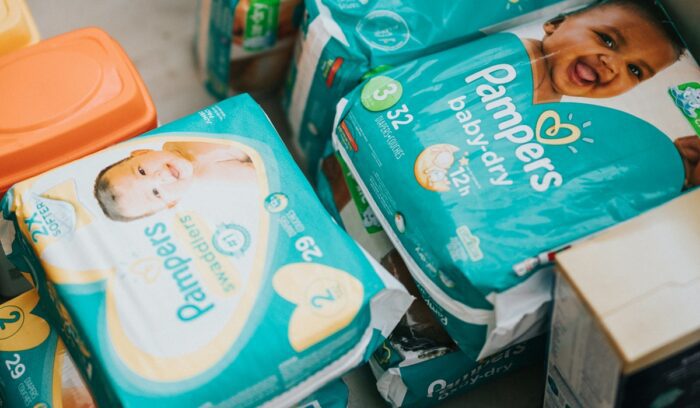 Packages of diapers, for article on Medicaid diaper coverage