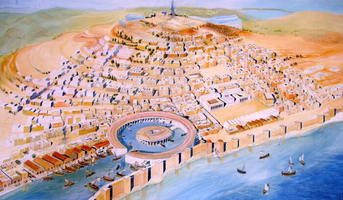 Painting of Punic Carthage, for article on Phoenician colonization