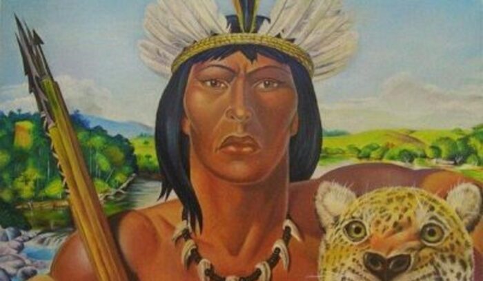 Painting of Tamanaco, for article on Mariche people Venezuela