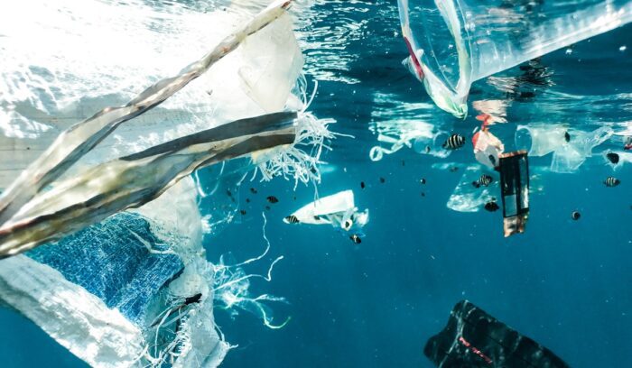 Plastic pollution in the water, for article on river plastic collection