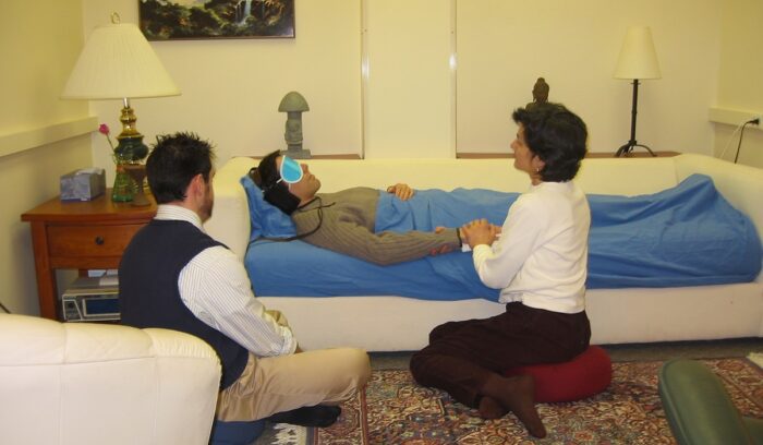 Psilocybin session at Johns Hopkins, for article on psychedelic therapy
