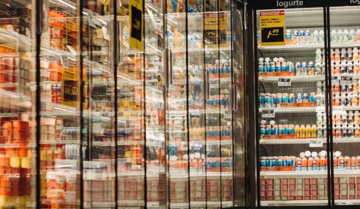 Refrigerators at convenience store affected by the Kigali HFC deal to phase down hydrofluorocarbons