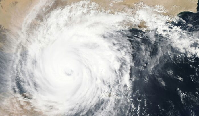 Satellite view of hurricane