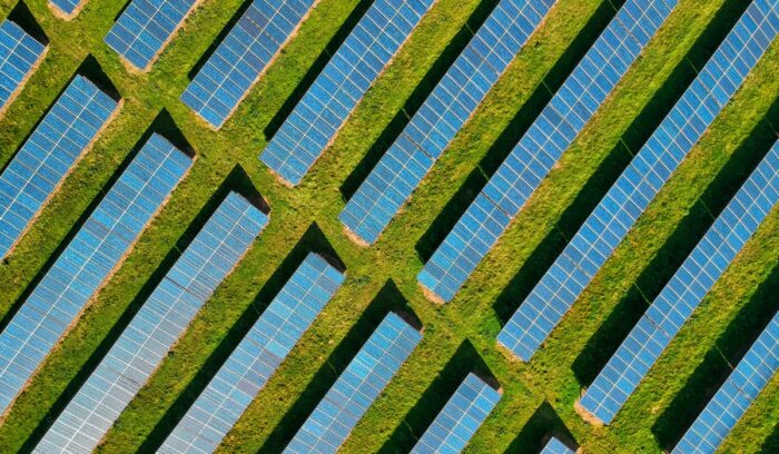 Solar farm from above|Solar farm