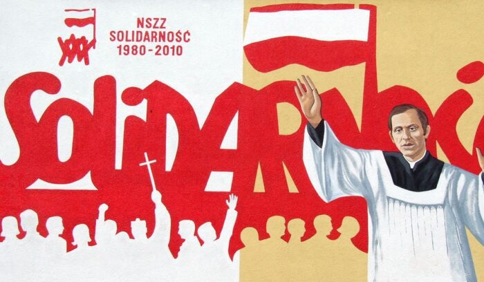 Solidarity mural, for article on solidarity movement Poland