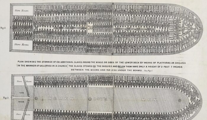 Stowage of a British slave ship, for article on Atlantic slave trade abolition