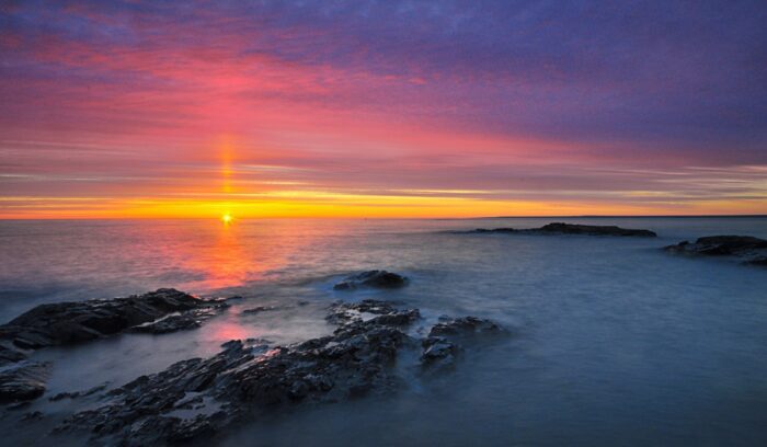 Sunrise over Lake Superior near Black Rocks