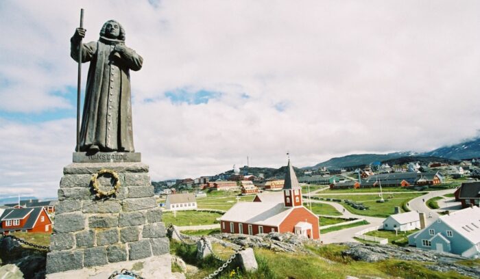 The statue of Hans Egede in Nuuk, for article on Godthåb founding