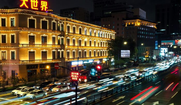 Traffic in a Chinese city, for article on China EV market share